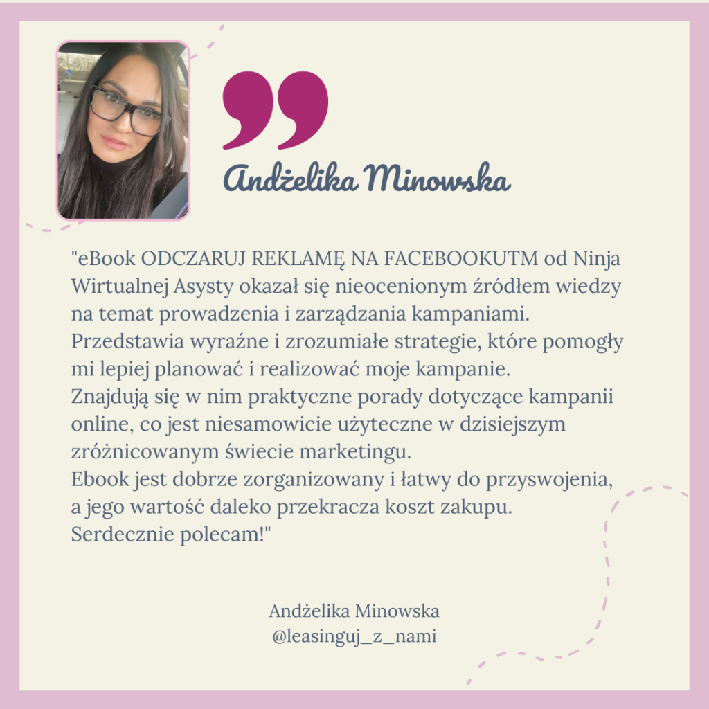 opinia o ebooku, reklama, Andżelika Minowska
